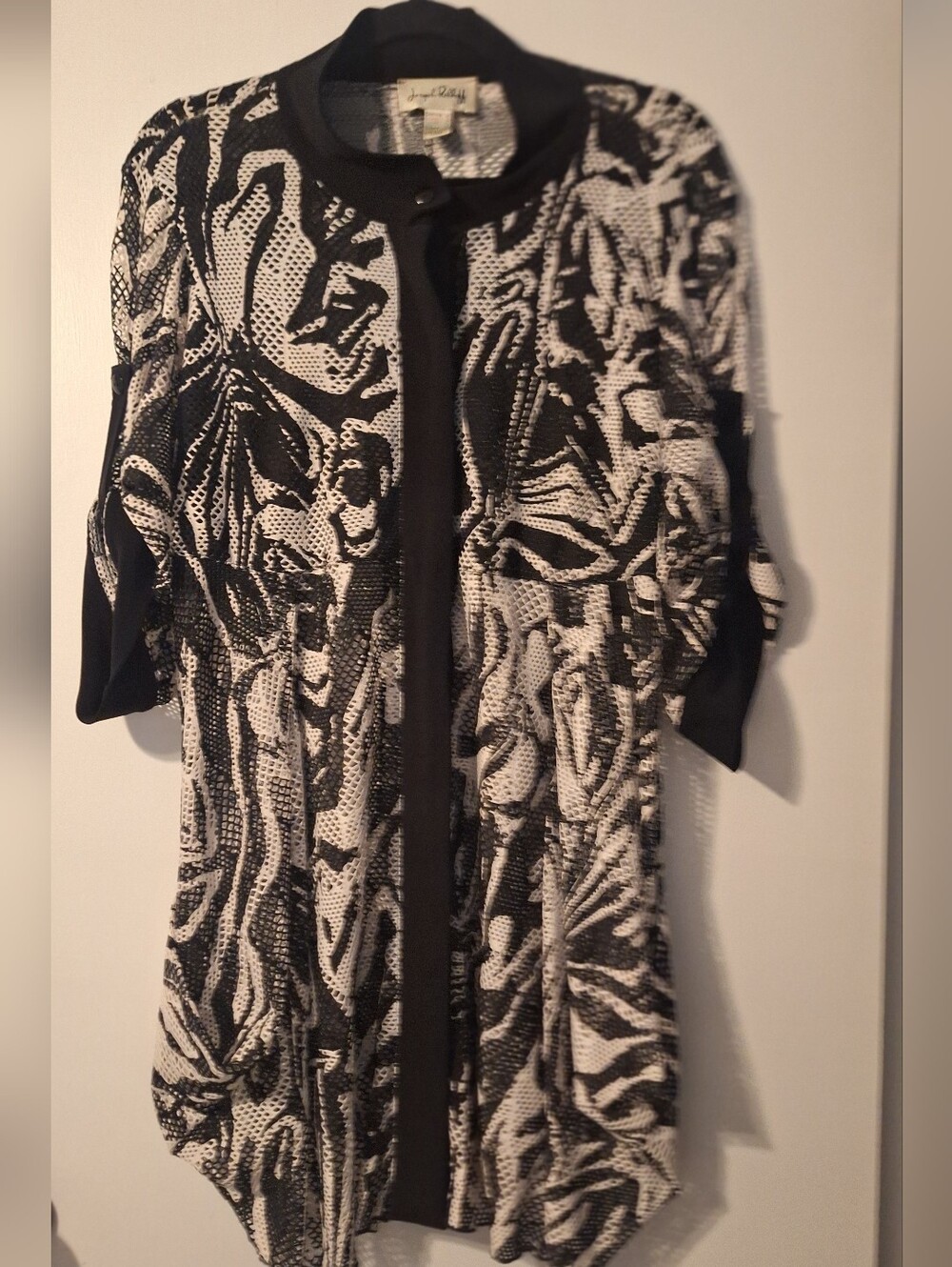 Joseph Ribkoff Mesh Button-Front Jacket - Picture 9 of 12